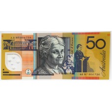 AUSTRALIA 1997 . FIFTY 50 DOLLARS BANKNOTE . EVANS/MacFARLANE . FIRST PREFIX AA